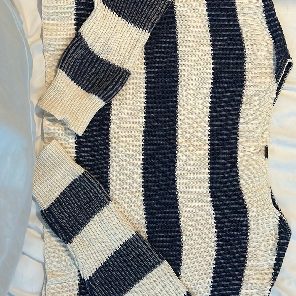Striped Navy and White Sweater